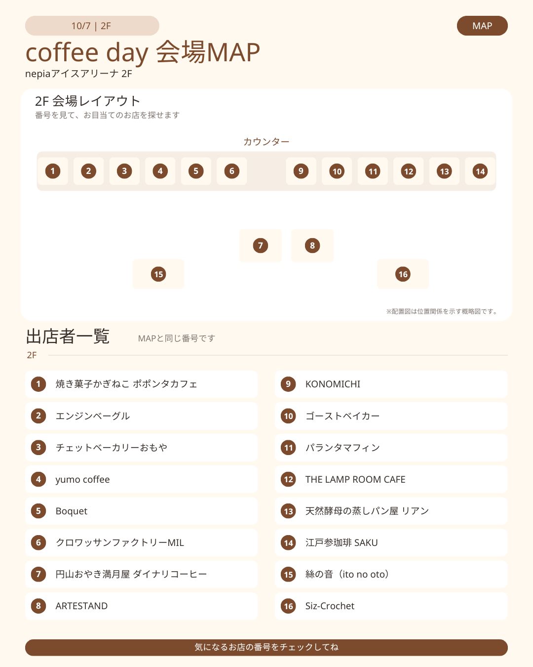 coffee day 2Fの会場マップと出店者一覧
